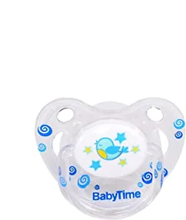 Baby Time Baby Accessories BT134 Silicone Orth Patterned Soother With a cover No 1 Blue 1.0 Piece