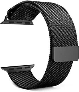 Generic Milanese loop stainless steel with magnetic clasp bands for apple watch 42mm/44mm - black color