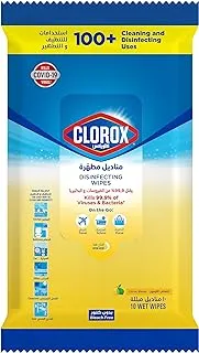 Clorox disinfecting wipes with lemon scent - 10 wipes