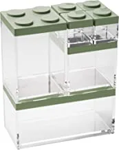 Omada Set of 7 Brickstore Food Containers of Different Dimensions - Green