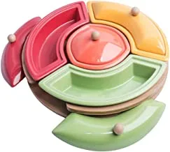 Rack set of porcelain for snacks, multi-color