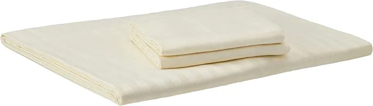 Rosa Home Bed Sheet Set Satin Single Bed Sheet Set Solid Bed Sheet 3 Pieces Creamy Single Size 180*220 cm