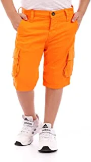 Andora boys Side Pockets Casual Electric Orange Gabardine Shorts Corduroys