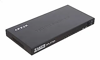 كيندكس KX2268 HDMI 4K Splitter 8xHDMI أنثى منفذ صوت موزع فيديو مضخم مع شاحن - أسود