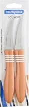 TRAMONTINA Stainless Steel Knife Set with Plastic Handle 2 Pieces - Orange and Silver