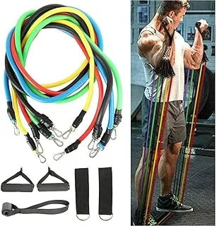 SPORTQ Fitness Resistance Band Pull Rope Latex Fitness Supplies Elastic Tube Bands Yoga Fitness Equipment for Home Workouts (11pcs)