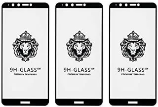 High quality set of 3 glass screen protectors for huawei y9 2018 - clear black