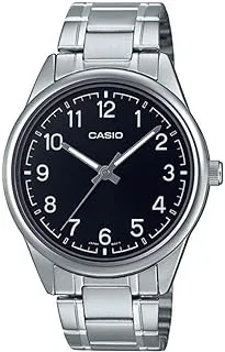 Casio watch for men mtp-v005d-1b4udf analog stainless steel band silver & black