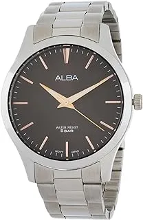 Alba stainless steel band analog watch for men - silver and brown