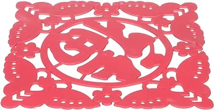 Square silicon table coaster - red