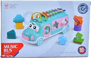 Generic Musical Toys Music Bus Toys with Puzzle Beat Shape Knocking on Piano Gifts for Kids - Multi Color