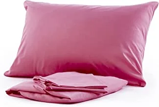 Ricrac Ronjy- Fitted Cotton Bed Sheet Set Pink 160cm & 2 Pillow cases