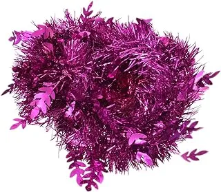 Glittery-leaves shaped party garland for birthdays - purple