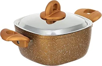 El Amal Elite Granite Squared Cooking Pot - 18 cm - Gold