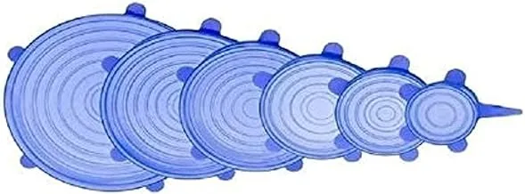 أغطية سيليكون قابلة للتمدد قابلة لإعادة الاستخدام وقابلة للتوسيع أغطية 6 عبوات من أغطية أحجام مختلفة للحاويات