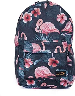 Mintra Unisex Printed School Bags 2 Pocket With Laptop Pocket - Tropical Flamingos, 18 L (29 X 12 X 42 Cm)