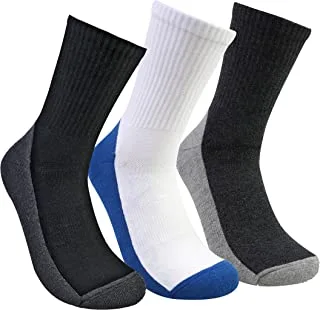 STITCH mens Pack of 3 Half Terry Long Casual Sock, Black-D.Grey-White / Draw (5), 42-46 EU