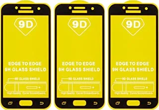 High quality set of 3 glass screen protectors for samsung galaxy a3 2017 - clear black