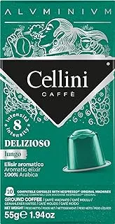 Cellini Coffee ALU Capsules compatible with Nespresso®* DELIZIOSO LUNGO x10 Capsules