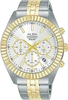 Alba Watch for Men, Quartz Movement, Analog Display, Silver Stainless Steel Strap-AT3H14X