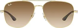 Ray-Ban RAY BAN Unisex Rb3683 Sunglasses, Gold/Clear Gradient Brown, 56 mm