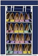 Feelings Non-woven Fabric 5 Layer Multipurpose Shoe Rack, Navy Blue