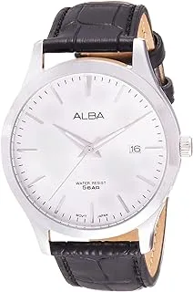 Alba Crocodile Embossed Leather Band Analog Watch for Men - Black