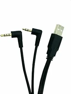 Keendex 2 in 1 cable, usb 2.0 to aux, 1 meter - black