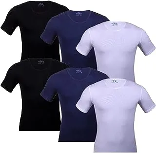 Cottonil men set of 6 Stretch undershirt o neck,multicolor