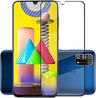 واقيات شاشة xzpolw-Phone - للزجاج لهاتف Samsung Galaxy M31 ، واقي شاشة من الزجاج المقوى ، وغطاء لاصق كامل لهاتف Samsung Galaxy M31 (أسود لهاتف Samsung M31)