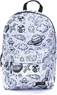 Mintra Unisex Printed School Bags 2 Pocket With Laptop Pocket - White Space, 18 L (29 X 12 X 42 Cm)