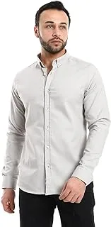 Andora mens Full Buttons Down Plain Shirt - Light Grey Shirt