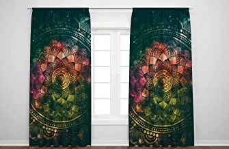 Jalsa printed curtains for teenagers room - for room window (2 panels, 280 wide by 275 cm long)