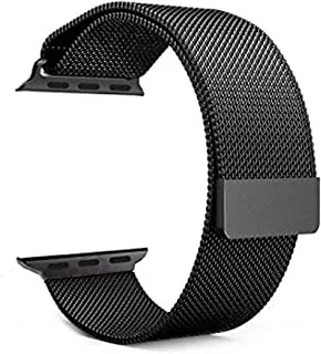 Magnetic Milanese Loop Stainless Steel Metal Strap Watch Bands For Apple Watch 42/44 MM Black ss