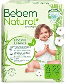 Bebem Natural - Baby Diapers - Twin Pack - Xlarge Size 6 - 22 Pieces