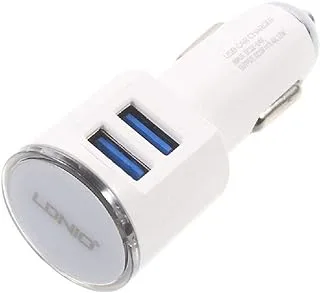 شاحن سيارة LDNIO DL-C29 مزدوج USB مع كابل من النوع C