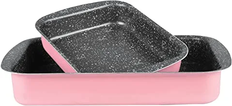 Grandi Pop Rectangular Oven tray Set 25-30(Pink)