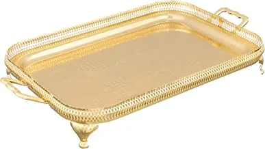 Queen anne oblong gallery tray/handles/legs gold 4/6335