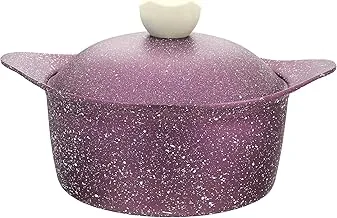 Elite Non-Stick Granite Cooking pot, PFOA FREE, 4mm, size 24 CM - Purple