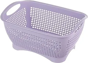 elyassin Large rectangle plastic basket with handle - colors assorted