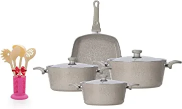 Top Chef Granite7pieces set (pot18/20/24/Grill28) Beige+gift