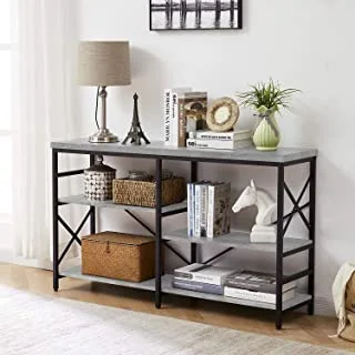 london Assembled metal TV stand gray 138x35x76