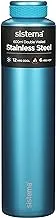 Sistema Hydrate Stainless Steel Water Bottle | 600 ml | BPA-Free | Double Wall Vacuum Insulated Metal Water Bottle | Keeps Liquid Hot & Cool | Assorted Colours