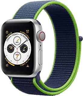 Generic Nylon loop band for apple watch 44mm / 42mm series 1/2/3/4 replacement strap mesh soft sports wristband bracelet - neon lime