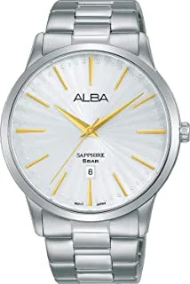 Alba Watch for Men, Quartz Movement, Analog Display, Silver Stainless Steel Strap-AG8K85X