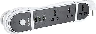 Ldnio SC-3301 2in1 Power Strip Charger 3 Sockets And 3 USB Ports High grade PC Materil Quick Charge 3.1A Cord length 1.6 meters - White Black