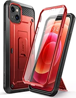 Supcase unicorn beetle pro series case for iphone 13 mini (2021 release) 5.4 inch, built-in screen protector full-body rugged holster case (ruddy)