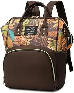 Living Travelling Share Baby Diaper Printed for Unisex Backpack- Brown