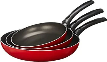 El Maleka Teflon Frying Pan Set Red 2.5m (20-24-28) 110077