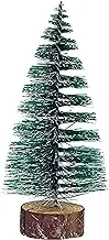 Glitter Christmas Tree with Wooden Stand (16cm, Green)